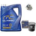 Motoröl Set 10W-40 5 Liter + Ölfilter + Ölablassschraube für Suzuki X-90 1.6i
