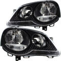 Scheinwerfer Set Satz für VW Polo 9N3 Bj. 05-09 schwarz H7+H1 inkl. Motoren