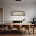Pendellampe Hängeleuchte Esszimmerleuchte Textil Wohnzimmerlampe LED H 120 cm