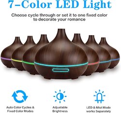 550ML Timer Ultraschall Luftbefeuchter Aroma Diffuser Diffusor Humidifier 7 LED