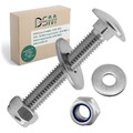 Schlossschrauben SET mit Sicherungsmutter + Scheibe DIN 9021–Edelstahl A2 M8-M10