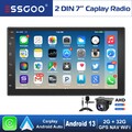 7 Zoll Android 13 Carplay Autoradio Stereo Bluetooth GPS Nav 2+32G 2 DIN Mik Kam