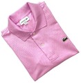 Lacoste Herren Polo Baumwolle gerippt klassische Passform Poloshirt_Pink