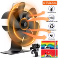 6 Flügel Ofenventilator Kaminofen Ventilator Stromloser Lüfter Stove Fan Gebläse