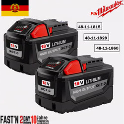 2x Original Akku Für Milwaukee M18 M18B5 18V XC 5.0Ah 7.0Ah Li-Ion 48-11-1860 