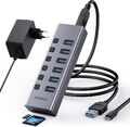 Inateck USB 3.0 Hub 20W Netzteil Aluminium 8-in-1 Adapter unabhängigen Schaltern