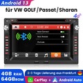 DAB+ CD DVD Für VW Polo Golf 4 Passat B5 T5 Android13 Autoradio GPS Navi SWC
