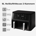 10L Doppel Heißluftfritteuse Heißluft Fritteuse Digital Ohne Öl Digital 2000W DE