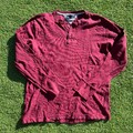 Tommy Hilfiger Poloshirt Rot Herren Polo Langarm Elegant Shirt Größe XL