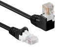 CAT 5e Netzwerkkabel Patchkabel 90° gewinkelter Stecker LAN Ethernet 0,25m-15m