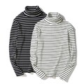 Bluse Oberteile Pullover Retro Rollkragenpullover Freizeit Gestreift Hemd