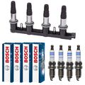 4x Zündspule + BOSCH Zündkerze für Opel Corsa D S07 1.2
