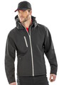Softshelljacke Regenjacke mit Kapuze Wasserdicht 8000 mm Atmungsaktiv Schwarz