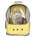 Katze Hund Rucksack Transporttasche Tragbar Raumkapsel, weit Sichtfeld (Gelb)