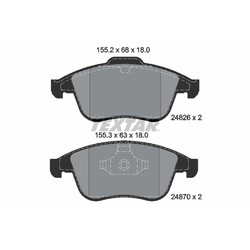 1x ORIGINAL® Textar 2482601 Bremsbelagsatz, Scheibenbremse Vorne, exkl.