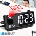 Digital LED Alarm Wecker mit Projektion USB Dimmbar Alarmwecker Tischuhr Snooze