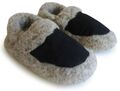 Hüttenschuhe, Hausschuhe  aus 100% Schafwolle, Lammwolle, Schaffell, Leder Sohle