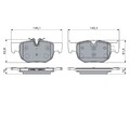 1x ORIGINAL® Bosch Bremsbelagsatz, Scheibenbremse Hinten für Land Rover RANGE