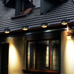 Dachrinnenleuchte Zaunleuchte Solarlampe Außenleuchte anthrazit Wandlampe LED 4x