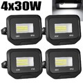 4X 30W LED Fluter Strahler Scheinwerfer Baustrahler Lampe Garten Außen Leuchte