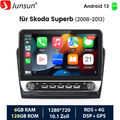 Carplay Android 13 Autoradio GPS Navi WIFI 128G Für Skoda Superb 2 3T 2008-2015