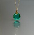 14k Oval Smaragd Halskette 925 Sterlingsilber May Birthstone Anhänger für Damen