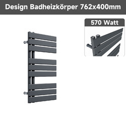 Heizkörper Bad Handtuchwärmer klein Design Flachheizkörper Anthrazit 762x400mm 