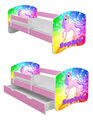 Jugendbett Kinderbett mit einer Schublade und Matratze ROSA 140x70 160x80 180x80