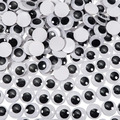 100 Stück Selbstklebend Wackelaugen Runde Schwarz Weiß 20Mm Kunststoff Augen Für