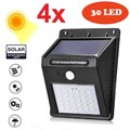 4Stück Solarleuchte Solarlampe mit Bewegungsmelder LED Außen Fluter Strahler DHL