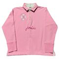 Joules Siddington Rugby Shirt Langarm Knopfkragen Trikot rosa Damen 16