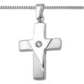 Kinder Kommunion Kette Zirkonia Kreuz Anhänger Firmung Baby Taufe Silber 925 Neu