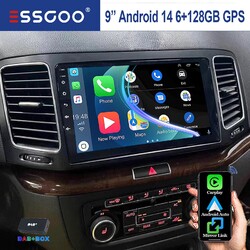 DAB+ 6+128GB Android 14 Autoradio Carplay Navi Für VW Sharan 7N Seat Alhambra II