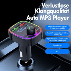 FM Transmitter Auto Bluetooth Kfz Radio Adapter mit Dual USB Ladegerät für Handy