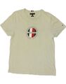 TOMMY HILFIGER grafisches Herren-T-Shirt Top groß grau Baumwolle AC17