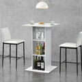 [en.casa] Bartisch Bartresen Stehtisch Theke Regal Tisch Ablage 110x70x70cm Weiß