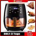 XXL Heißluftfritteuse 6L Fritteusen Friteuse Heißluft Air Fryer 2400W ohne Öl DE