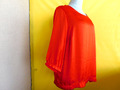"Peter Hahn"Damen Stof Bluse gr.50.Rot.U-ausschnitt,hinten ein Knopf.3/4Ärmell