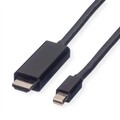 VALUE Mini DisplayPort Kabel Mini DP-Stecker an UHDTV-Stecker schwarz 2 m