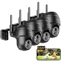 5MP Überwachungskamera Aussen Akku Kamera Überwachung WLAN 2K Farbe Nachtsicht