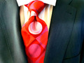 Olymp Krawatte gestreift rot Seide wie neu Tie