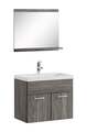 Badezimmer Badmöbel-Set Montreal 02 60cm Waschbecken Grau Eiche - Unterschrank W