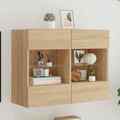 TV Wandschrank mit LED-Leuchten Schrank Fernsehschrank Hängeschrank Weiß KOVOL