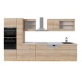 Küchenzeile Vicco R-Line 350 cm mit Hochschrank, AP Marmor