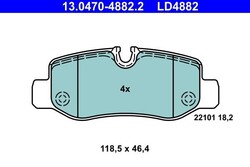 ATE Bremsbelagsatz, Scheibenbremse 13.0470-4882.2 für MERCEDES-BENZ