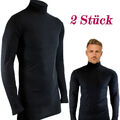 2 Stück Funktionsshirt Langarm Arbeitsshirt Herren Gr. XXL Longsleeve Rollkragen