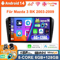 9" Android 14 Car Play Autoradio Für Mazda 3 BK 2003-09 GPS Navi DSP DAB+QLED 4G