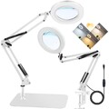 Lupe mit Licht und Ständer 10X LED Schreibtischlampe Lupenleucht Dimmbare + Clip