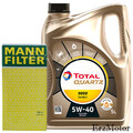 MOTOROEL TOTAL  MANN OELFILTER W 7008 QUARTZ ENERGY 9000 5W40 5L FUER FORD