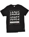 Jack & Jones Herren schmale Passform Grafik T-Shirt Top XL schwarz Baumwolle BA24